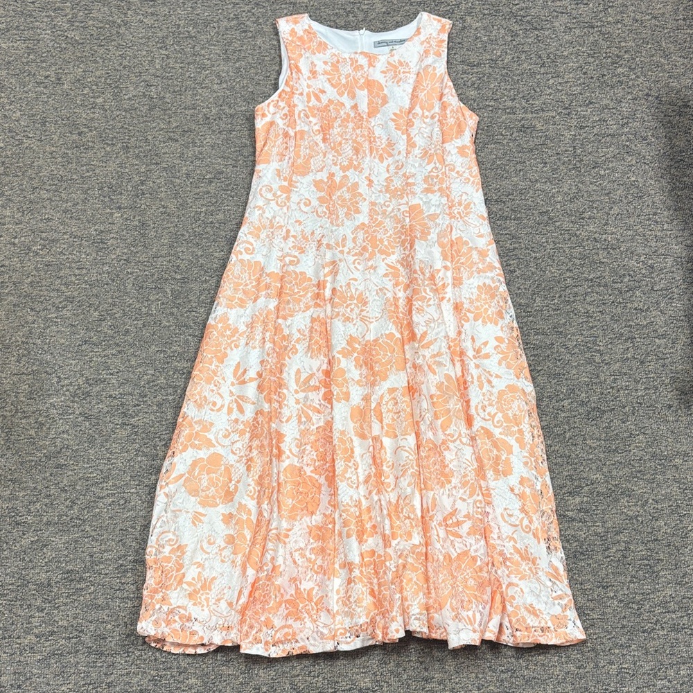Danny & Nicole Orange Floral Kids Dress